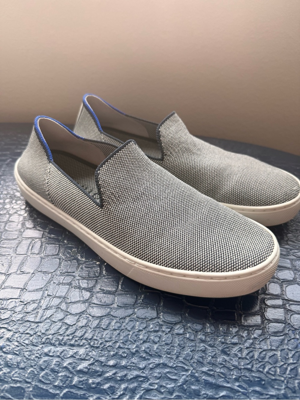 Rothy's Navy Blue Knit Slip-On Flats